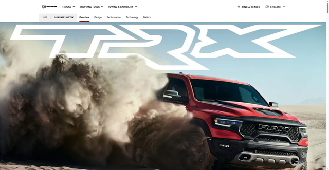 Security scan screenshot of https://www.ram.com/am/en/trx.html