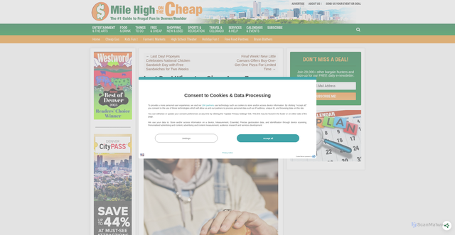 Security scan screenshot of https://www.milehighonthecheap.com/wingstop-free-national-chicken-sandwich-day/