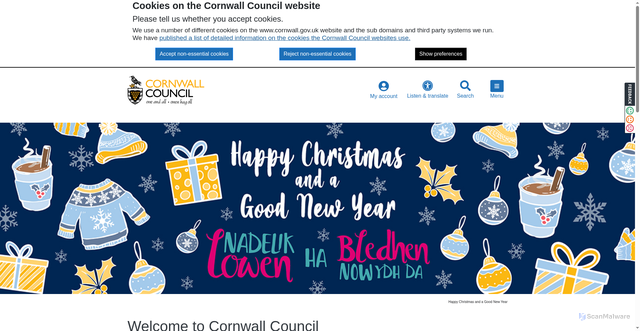 Security scan screenshot of https://www.cornwall.gov.uk/