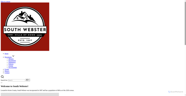 Security scan screenshot of https://southwebsterohio.gov/