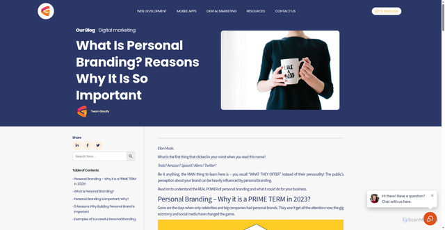 Security scan screenshot of https://glocify.com/what-is-personal-branding-reasons-why-it-is-so-important/