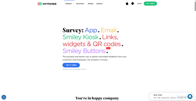 Security scan screenshot of https://surveyapp.io