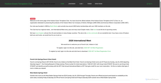 Security scan screenshot of https://hetclub.org