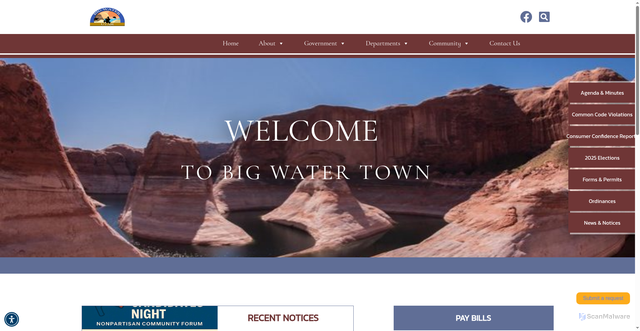 Security scan screenshot of https://bigwaterut.gov/
