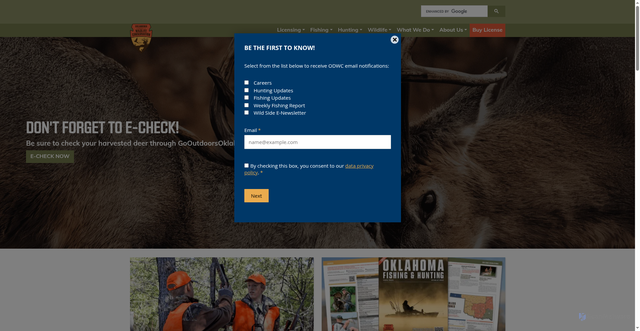 Security scan screenshot of https://www.wildlifedepartment.com/