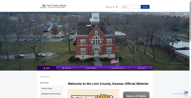 Security scan screenshot of https://www.linncountyks.com/