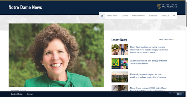 Security scan screenshot of https://news.nd.edu