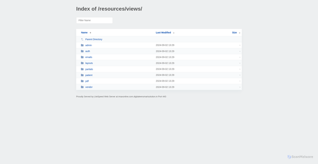 Security scan screenshot of https://imaxonline.com.digitaleensmartsolution.in/resources/views/