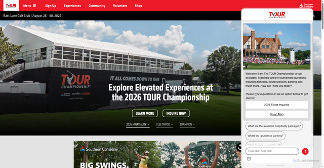 Security scan screenshot of https://www.tourchampionship.com/