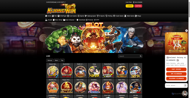 Security scan screenshot of https://notdxkijangwin.click/desktop/game/slot/lgd