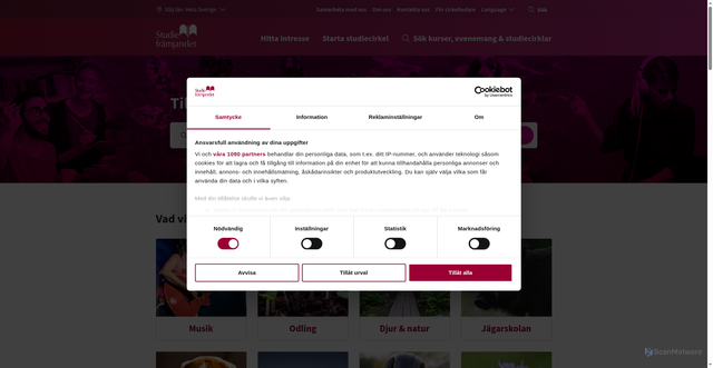 Security scan screenshot of https://studieframjandet.se