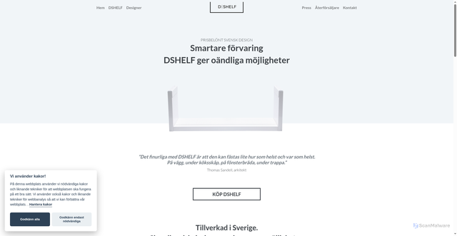 Security scan screenshot of https://dshelf.se