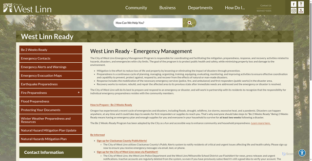 Security scan screenshot of https://westlinnoregon.gov/westlinnready
