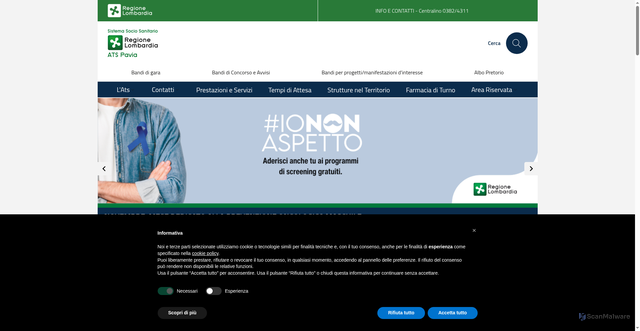 Security scan screenshot of https://www.ats-pavia.it/