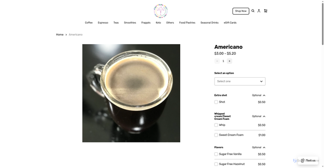 Security scan screenshot of https://www.centralcupcoffee.com/product/americano/2