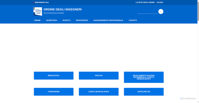 Security scan screenshot of https://www.ordineingegneri.fermo.it/