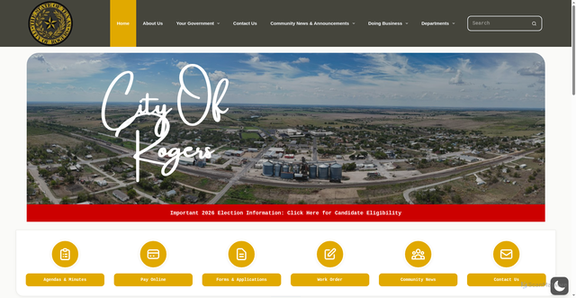 Security scan screenshot of https://cityofrogerstx.gov/