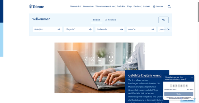 Security scan screenshot of https://www.thieme.de
