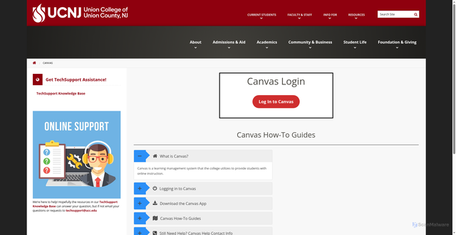 Security scan screenshot of https://unioncc.instructure.com
