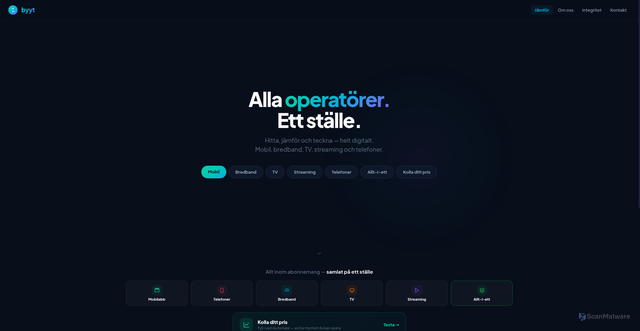 Security scan screenshot of https://byyt.se