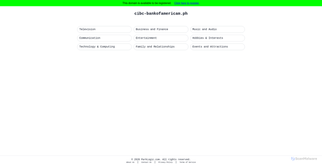 Security scan screenshot of http://cibc-bankofamericam.ph/