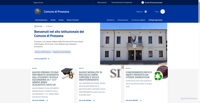 Security scan screenshot of https://www.comune.pressana.vr.it