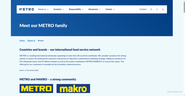Security scan screenshot of https://metro-cc.com