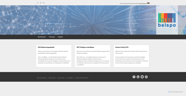 Security scan screenshot of https://belspo.be