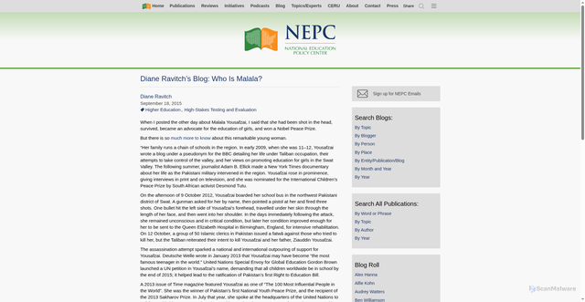 Security scan screenshot of https://nepc.colorado.edu/blog/who-malala