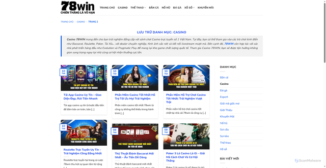 Security scan screenshot of https://shoponline.us.com/casino/page/2/