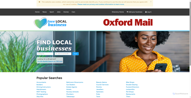 Security scan screenshot of https://directory.oxfordmail.co.uk