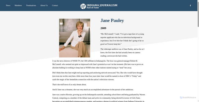 Security scan screenshot of https://www.ijhf.org/members/2009/jane-pauley