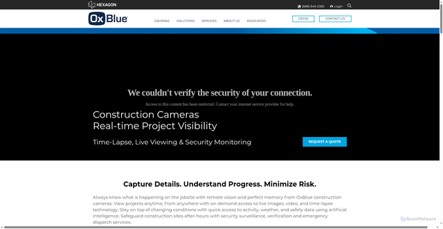 Security scan screenshot of https://api.oxblue.com