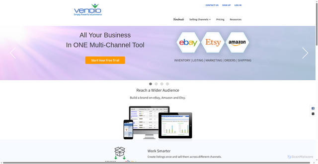 Security scan screenshot of https://vendio.com