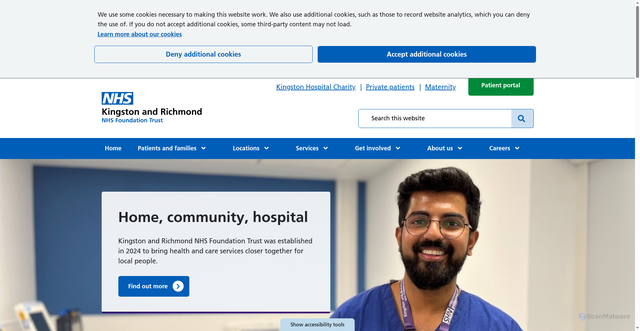 Security scan screenshot of https://www.kingstonandrichmond.nhs.uk/