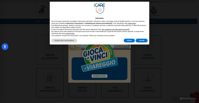 Security scan screenshot of https://www.icareviareggio.it/
