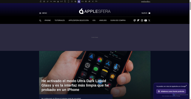 Security scan screenshot of https://applesfera.com