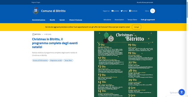 Security scan screenshot of https://comune.bitritto.ba.it/