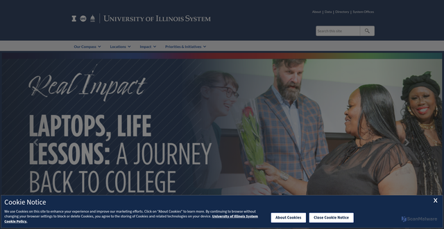 Security scan screenshot of https://www.uillinois.edu/