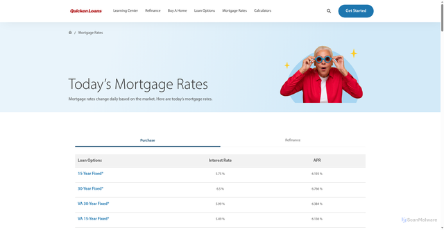 Security scan screenshot of https://www.quickenloans.com/mortgage-rates