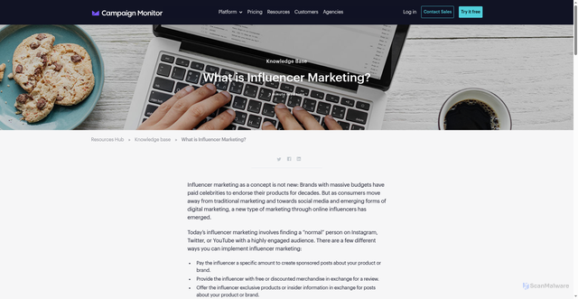 Security scan screenshot of https://www.campaignmonitor.com/resources/knowledge-base/what-is-influencer-marketing/