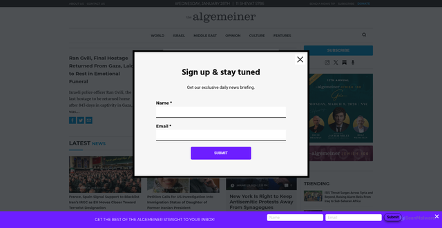 Security scan screenshot of https://www.algemeiner.com