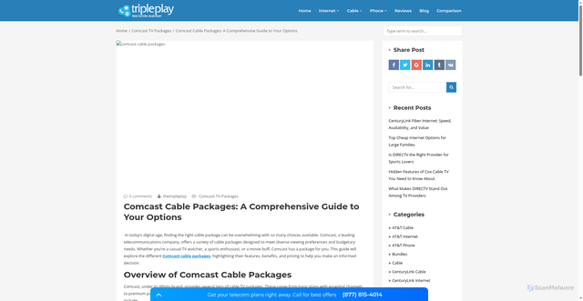 Security scan screenshot of https://www.thetripleplay.net/blog/comcast-tv-packages/comcast-cable-packages-a-comprehensive-guide-to-your-options/4637/