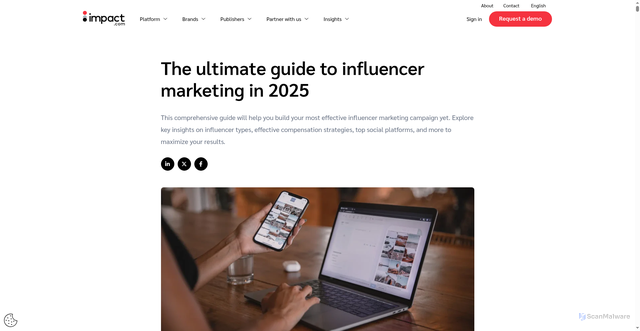 Security scan screenshot of https://impact.com/partnerships/ultimate-guide-to-influencer-marketing/