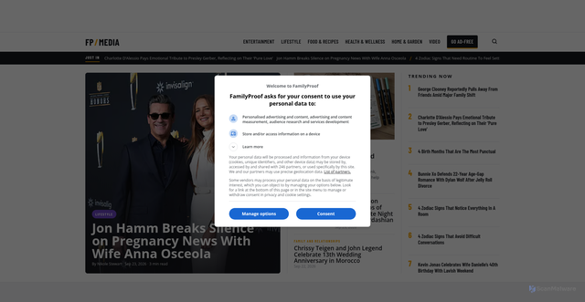 Security scan screenshot of https://www.familyproof.com