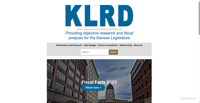 Security scan screenshot of https://klrd.gov/