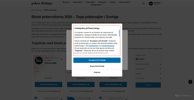 Security scan screenshot of https://deltasciencefiction.se