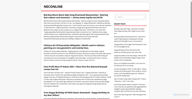 Security scan screenshot of https://enilcones.pages.dev/page/2/
