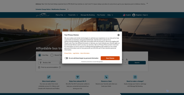 Security scan screenshot of https://greyhound.com