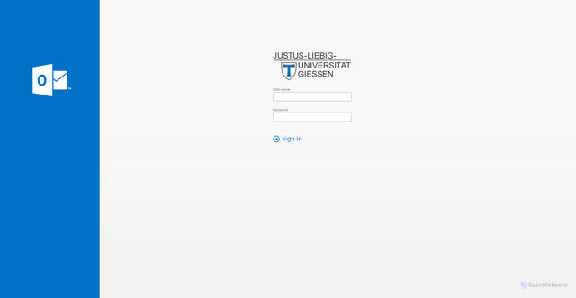 Security scan screenshot of https://exchange.uni-giessen.de